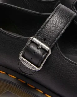 Elphie Virginia leren Mary Jane schoenen in Zwart