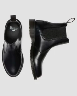 Flora Smooth Leren Chelsea Boots in Zwart