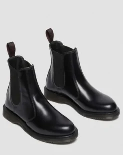 Flora Smooth Leren Chelsea Boots in Zwart