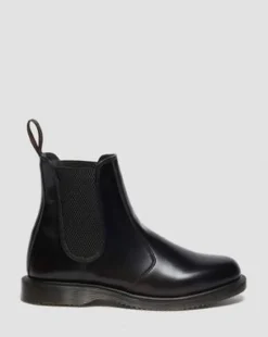 Flora Smooth Leren Chelsea Boots in Zwart