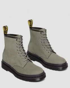 1460 Gemalen Nubuck Leren Veterlaarzen in Nickel Grey