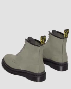 1460 Gemalen Nubuck Leren Veterlaarzen in Nickel Grey