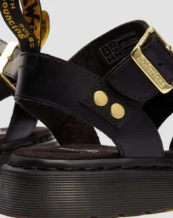 Gryphon Atlas Leren Gladiatorsandalen in Zwart