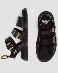 Gryphon Atlas Leren Gladiatorsandalen in Zwart
