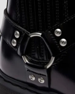 2976 HARNESS ANALINE LEREN CHELSEA BOOTS in Zwart