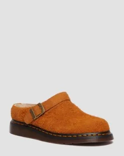 Isham Imitatie Schapenvacht Gevoerde Suède Mules in Pecan Brown