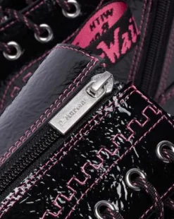 Jadon Distressed Lakleren Platformlaarzen in Zwart