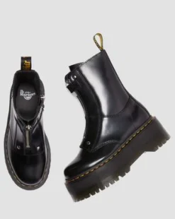 Jetta Hi Max Buttero Leren Platform Laarzen in Zwart