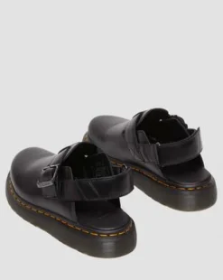 Jorge II Brando Leren Slingback Mules in Zwart