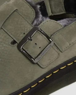 Jorge II Imitatiebont Gevoerde Mules in Nickel Grey
