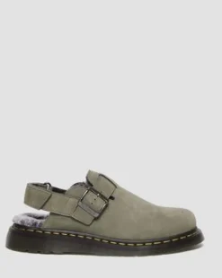 Jorge II Imitatiebont Gevoerde Mules in Nickel Grey
