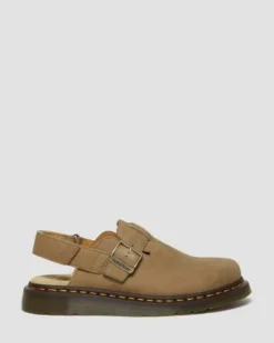 Jorge II Tumbled Nubuck Leren Slingback Mules in Savanne Bruin