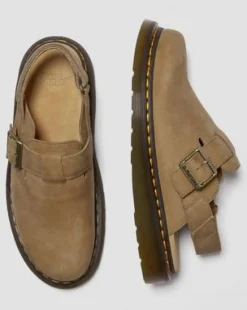 Jorge II Tumbled Nubuck Leren Slingback Mules in Savanne Bruin