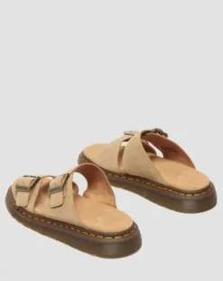 Josef suède slide-sandalen in Solbrun