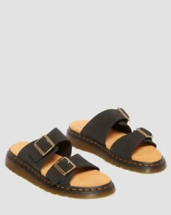 Josef suède slide-sandalen in Zwart