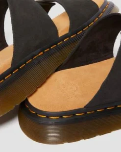 Josef suède slide-sandalen in Zwart