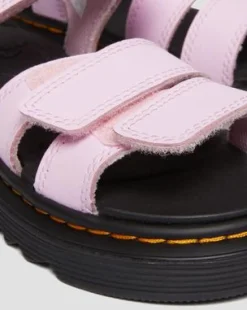 Junior Klaire Athena Leren Velcro Sandalen met Band in Licht Rosa