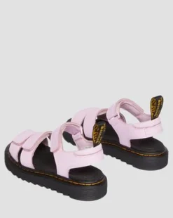 Junior Klaire Athena Leren Velcro Sandalen met Band in Licht Rosa