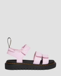Junior Klaire Athena Leren Velcro Sandalen met Band in Licht Rosa