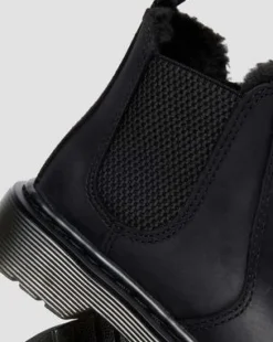 Junior 2976 Leonore Imitatiebont Gevoerde Chelsea Boots in Zwart