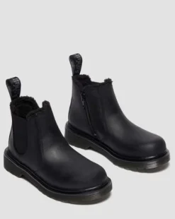 Junior 2976 Leonore Imitatiebont Gevoerde Chelsea Boots in Zwart