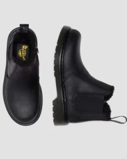 Junior 2976 Leonore Imitatiebont Gevoerde Chelsea Boots in Zwart