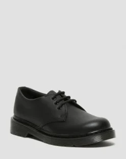 Junior 1461 Mono Softy T Leren Schoenen in Zwart