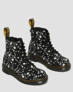 Junior 1460 Pascal Star Suede Lace Up Boots in Zwart
