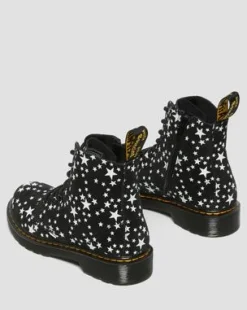 Junior 1460 Pascal Star Suede Lace Up Boots in Zwart