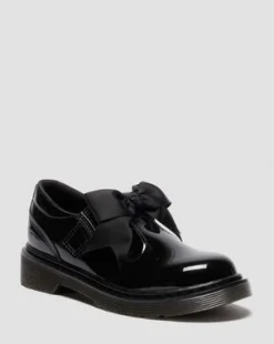 JUNIOR POLLEY II LAKLEREN MARY JANE SCHOENEN MET STRIK in Zwart