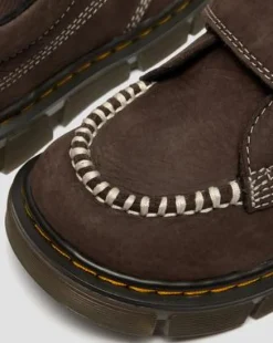Junior Raffe Getrommeld Nubuck Schoenen met Band in Donkerbruin