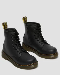 Junior 1460 Softy T Leren Veterlaarzen in Zwart