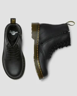 Junior 1460 Softy T Leren Veterlaarzen in Zwart
