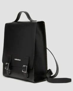 Kiev Leren Box Laptop Rugtas in Zwart