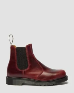 2976 Klassieke Kalfsleren Chelsea Boots in Burgundy