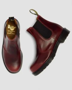 2976 Klassieke Kalfsleren Chelsea Boots in Burgundy
