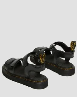 Kleire Leren Sandalen met Band voor Kinderen in Zwart