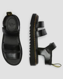 Kleire Leren Sandalen met Band voor Kinderen in Zwart