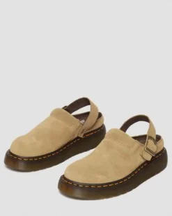 Laketen Bronx Suède Platform Mules in Solbrun