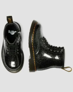1460 LAKLEREN GLITTERLAARZEN VOOR PEUTERS in Zwart & Zilver