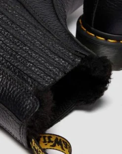 2976 LEONORE II ZACHTLEREN CHELSEA BOOTS GEVOERD MET IMITATIEBONT in Zwart