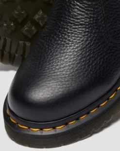 2976 LEONORE II ZACHTLEREN CHELSEA BOOTS GEVOERD MET IMITATIEBONT in Zwart