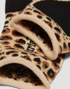 Leopard Heart sokken in katoenmix in Licht Bruin