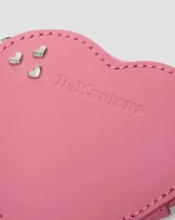 Leren Hartvormige Sleutelhanger Handtas in Dms Roze