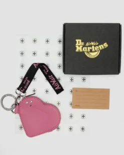 Leren Hartvormige Sleutelhanger Handtas in Dms Roze