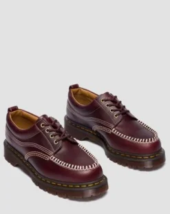 Lowell Leren Moc Toe Schoenen in Cherry Red