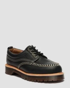 Lowell Wild Grain Leren Moc Toe Schoenen in Zwart