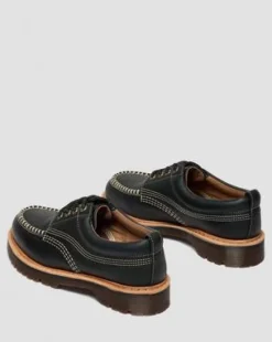 Lowell Wild Grain Leren Moc Toe Schoenen in Zwart