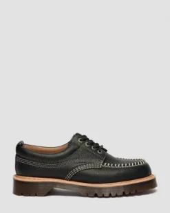 Lowell Wild Grain Leren Moc Toe Schoenen in Zwart