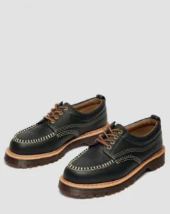 Lowell Wild Grain Leren Moc Toe Schoenen in Zwart